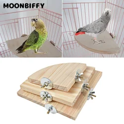 1Pc Bird Wood Platform Stand Rack Toy Parrot Hamster Branch Perches Birds Cage Toy Four Sizes Pet Station Board Bird Accessories