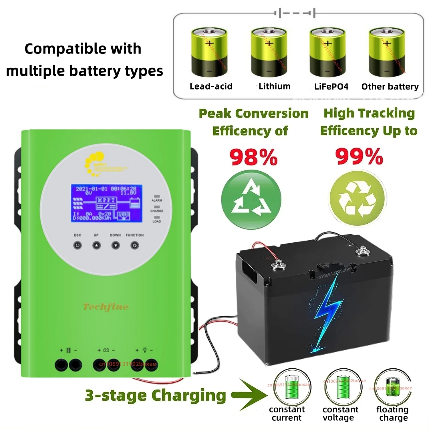 12V 24V 48V 60A MPPT Solar Charge Controller WiFi 150VDC PV Solar Panel Regulator For Lifepo4 Lithium Lead-Acid Gel Battery