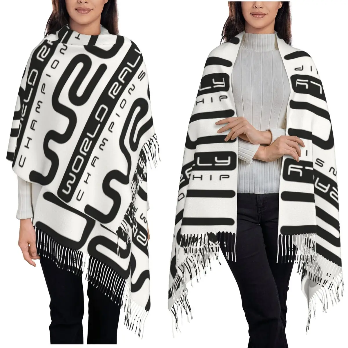 

Racing Sprort Game W-WRC-S Шарф Шарфы с кисточками для женщин Мягкие теплые шали и накидки Длинная осенне-зимняя шаль