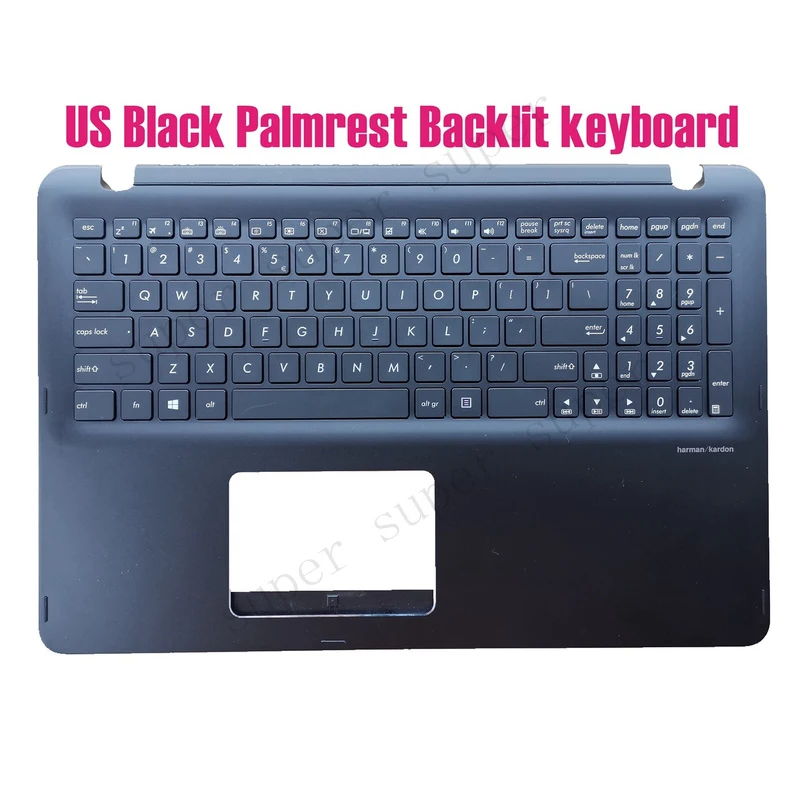SSS+ US Black Palmrest Backlit keyboard for Asus Q504U Q504UQ Q504UX