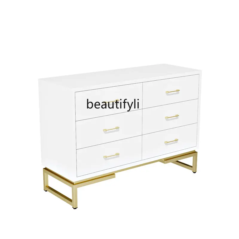 

yj Nordic Light Luxury Chest of Six Drawers Simple and Modern Decoration Storage Cabinet American Storage Hallway