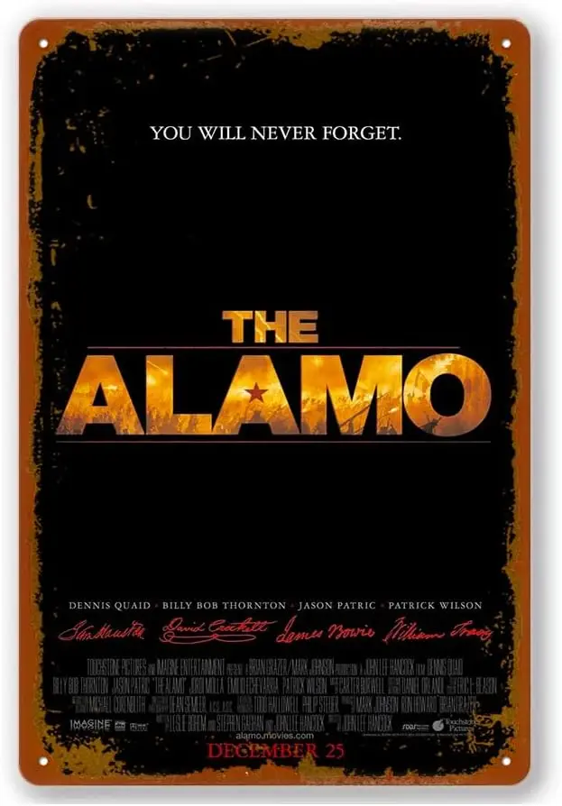 The Alamo Movie Poster Vintage Metal Tin Sign Home Cafe Bar Pub Wall Decor Gift 8x12 Inch