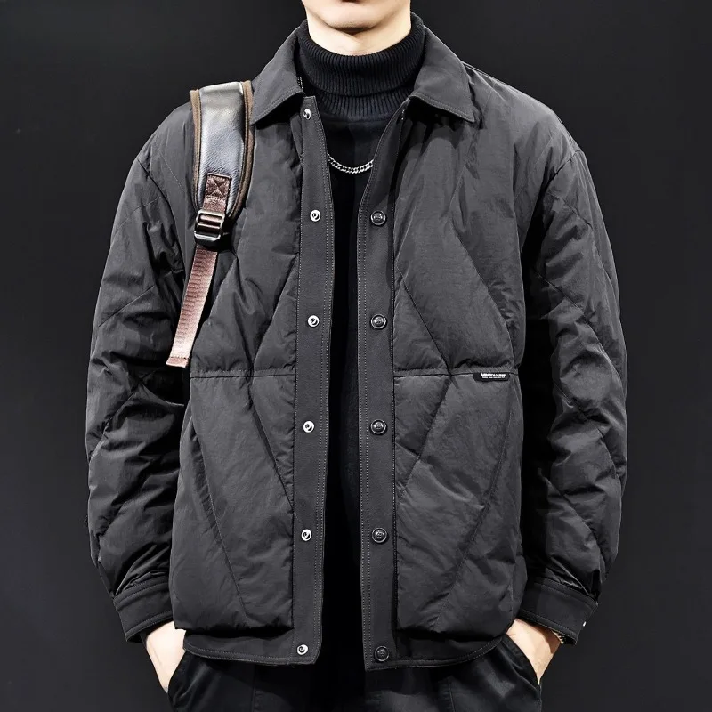 جديد الرجال الخريف والشتاء العصرية أسفل سترة التلبيب و المرقعة معطف الضوء الأبيض بطة أسفل سترة داخلية ملابس خارجية كبيرة الحجم #6