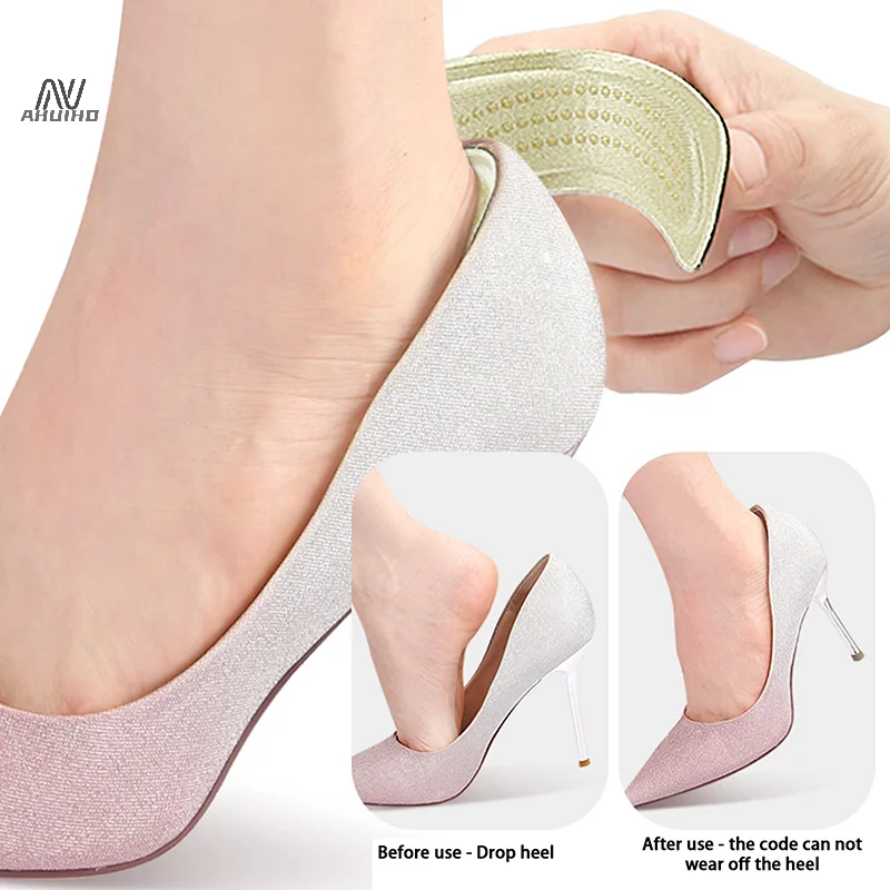 2Pcs Heel Stickers Heel Protectors Sneaker Shrinking Size Insoles Anti-wear Feet Shoe Pads Adjust Size High Heel Cushion Inserts