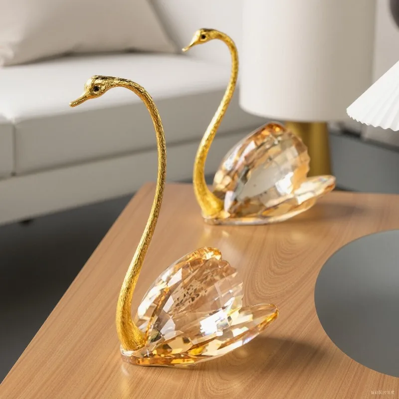 Crystal Swan Couple Decor 4