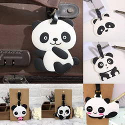 1 PC Travel Accessories Creative Panda Silicone Luggage Tag Women Men Portable Label Suitcase ID Address Holder Baggage Boarding