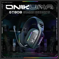 ONIKUMA GT808 Gaming Headset Tri-mode RGB Lights Wireless Gaming Headset 2.4G Low Latency Ultra Long Life Battery for PC PS5