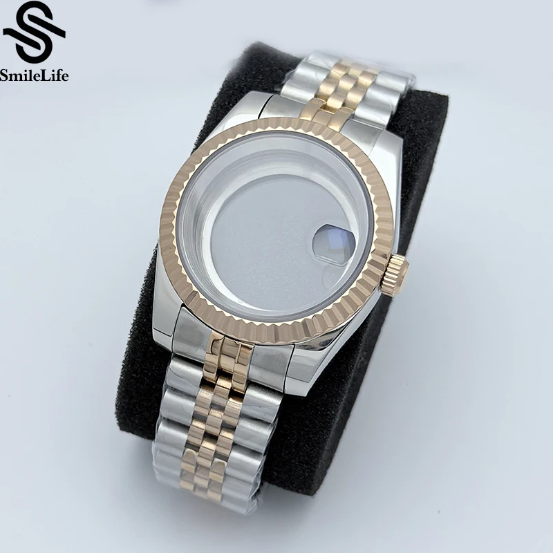 

SmileLife NH35 36mm/39mm Rose Gold Watch Case Jubilee Bracelet Fit NH34 NH35 NH36 NH38 Miyota 8215 Movement Fit 28.5mm Dial