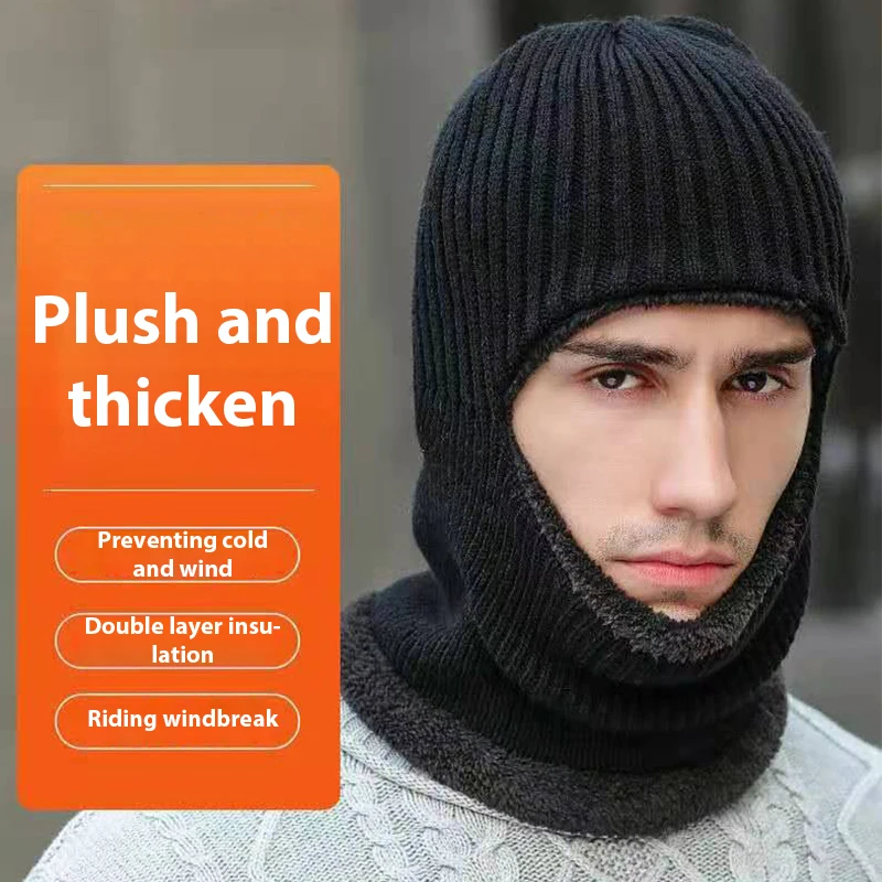 Unisex Winter Knitted Balaclava Mask Thickened Windproof Warm Cycling Full Face Cover Women Men Thermal Outdoor Sports Mask