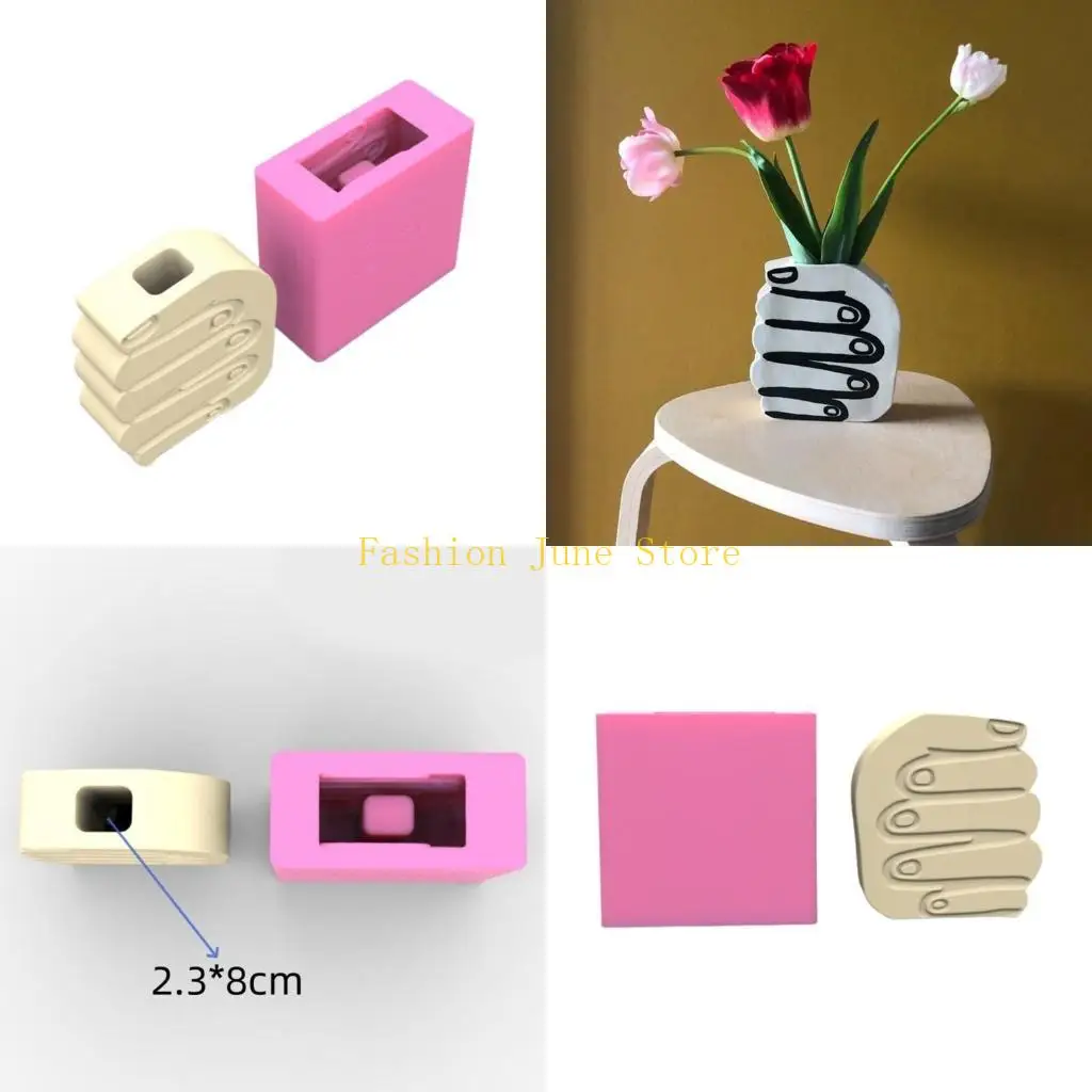

N5KA Silicone Vase Molds Flower Bottle Mold Hand Unique Flowerpot Molds Silicone Texture Perfect for Making Craft Vase