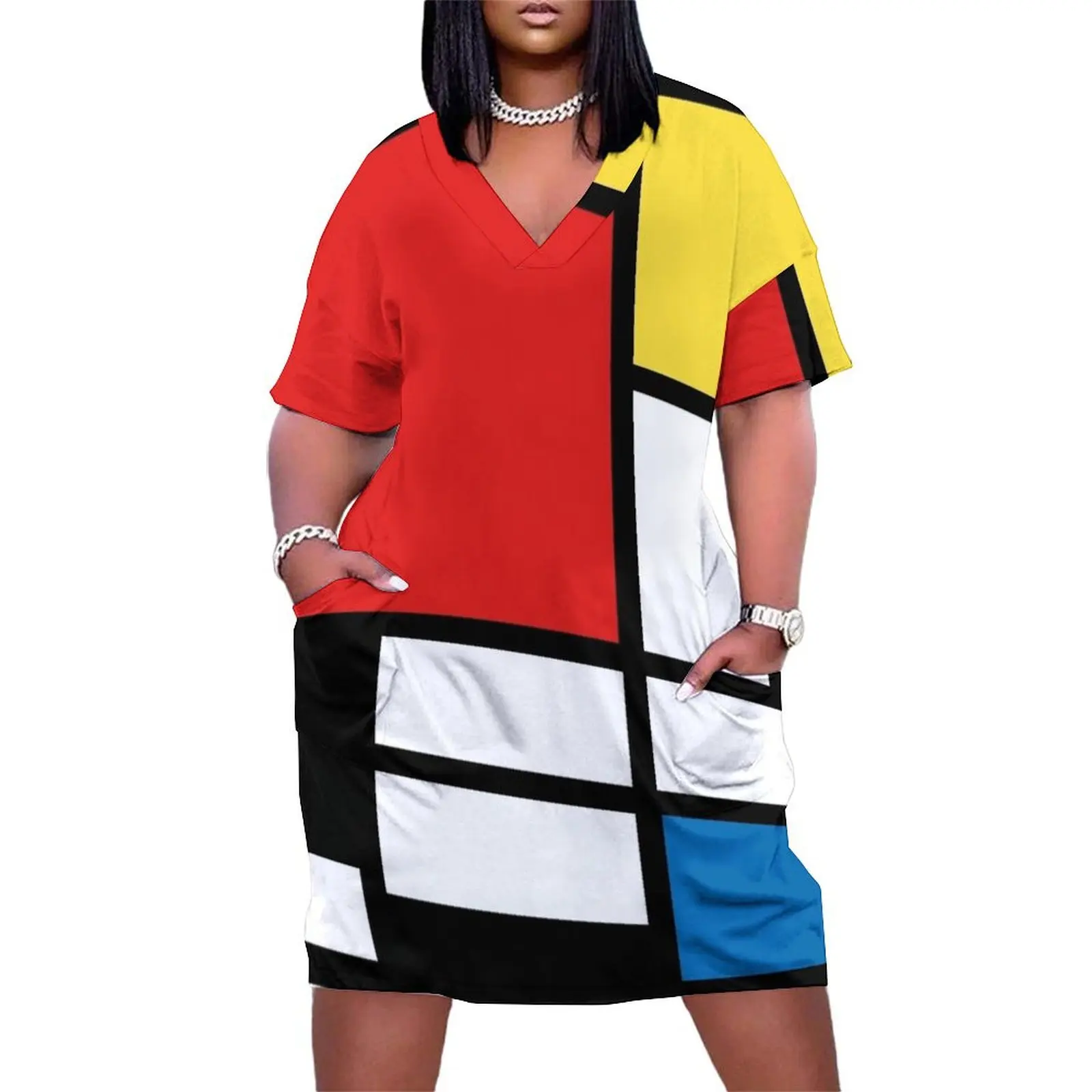 

My Mondrian Loose Pocket Dress Women"s dresses women"s summer clothing 2024