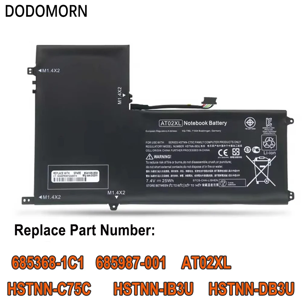 DODOMORN AT02XL Laptop Battery For HP ElitePad 900 G1 For 900 Table PC HSTNN-C75C HSTNN-IB3U HSTNN-DB3U 685368-1C1 685987-001