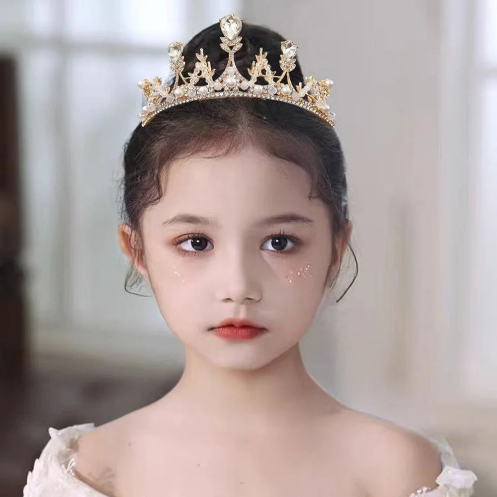 Children Mini Crowns Hair Comb Princess Crystal Crown Bridal Tiaras For  Girls Rhinestone Pearl Wedding Bridal Birthday Gift