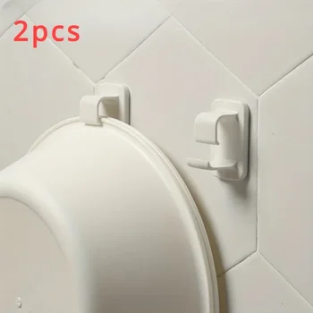 Ganchos para lavabo, ganchos adhesivos, estante de almacenamiento, soporte para lavabo colgado en la pared, suministros de cocina y baño para el hogar, 2 uds.