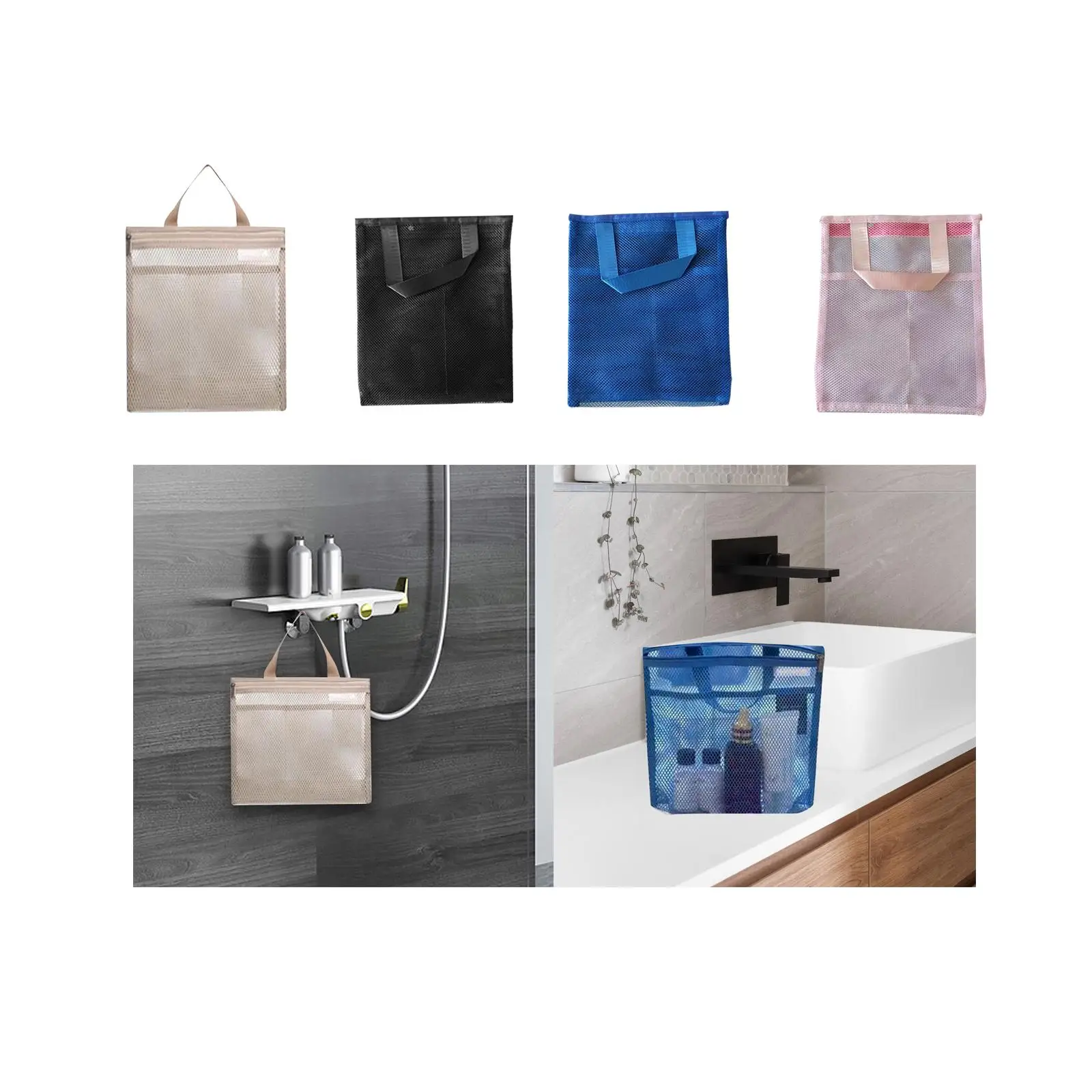 Mesh Beach Tote Bag Portable Pouch Multipurpose Make up Organizer for Trips Camping Shopping Toiletries Accessory Outdoor Sports