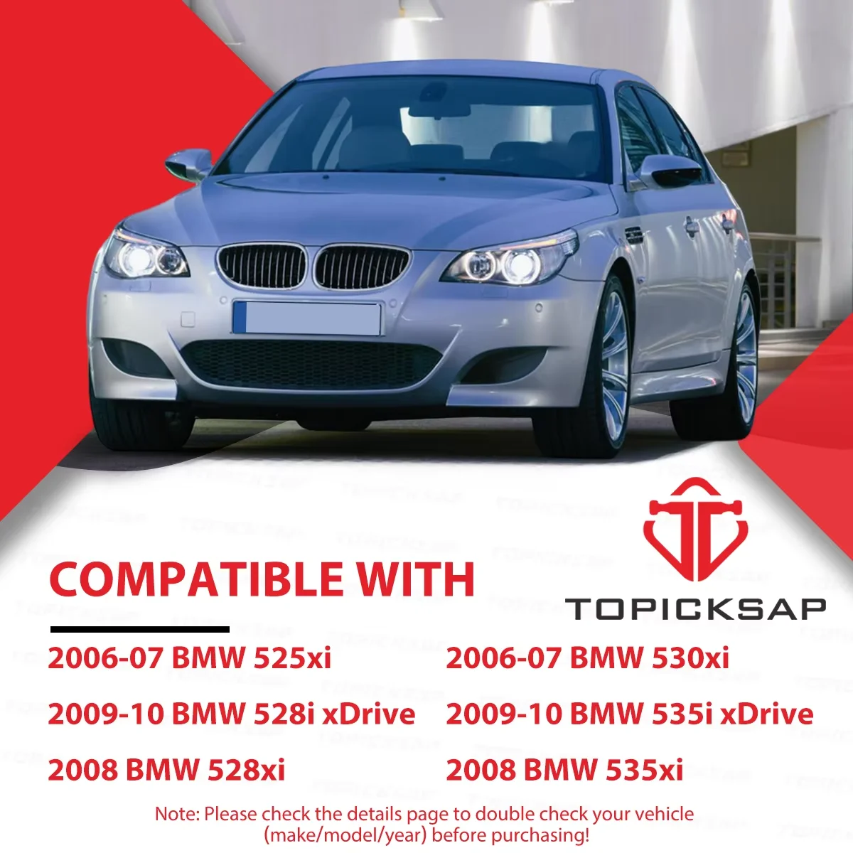 TOPICKSAP 4 قطعة ذراع التحكم الأمامي وصلات كروية أطقم لسيارات BMW 5 Series E60 525xi 528i XDrive 528xi 535i XDrive 535xi 2006 - 2010