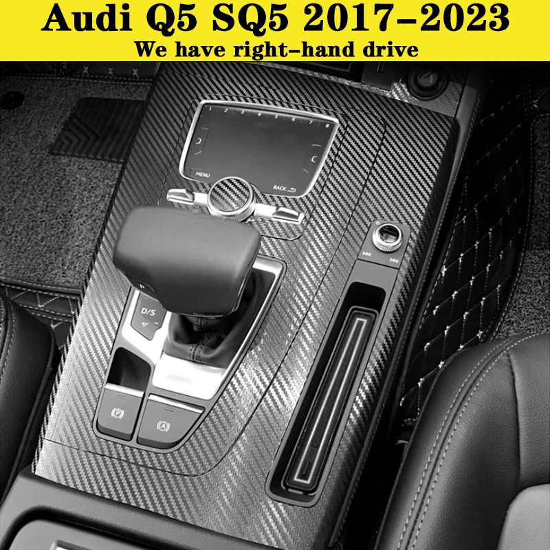 Подходит для внутренних наклеек SQ5, модифицированная пленка из углеродного волокна для переключения передач центрального управления для Audi Q5 2017-2023 гг. Подходит для внутренних наклеек SQ5, модифицированная пленка из углеродного волокна для переключения передач центрального управления для Audi Q5 2017-2023 гг.