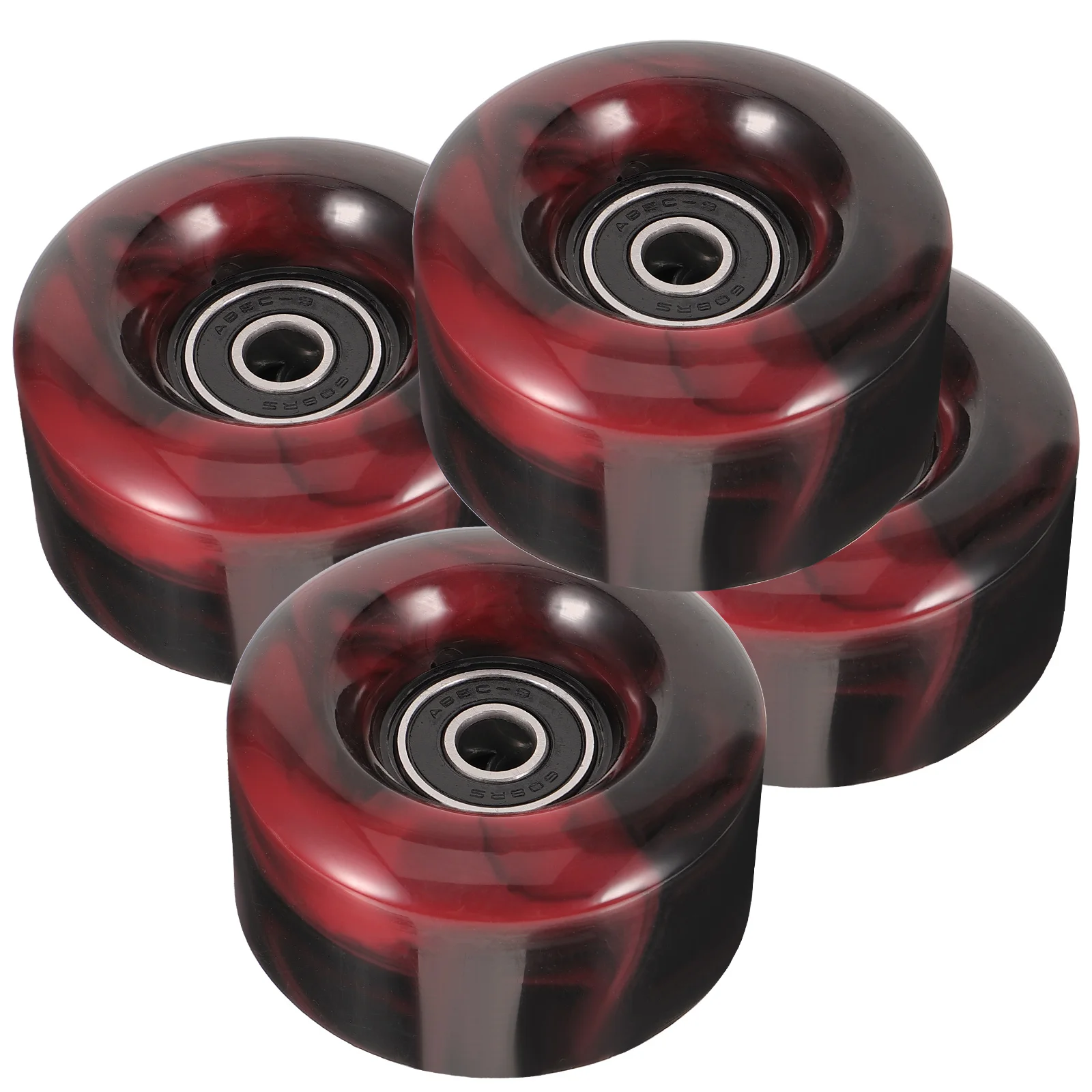 

4Pc PU non-luminous wheels four-wheel roller skates 82A high-elastic wheels (red and black mixed color wheels including bearings