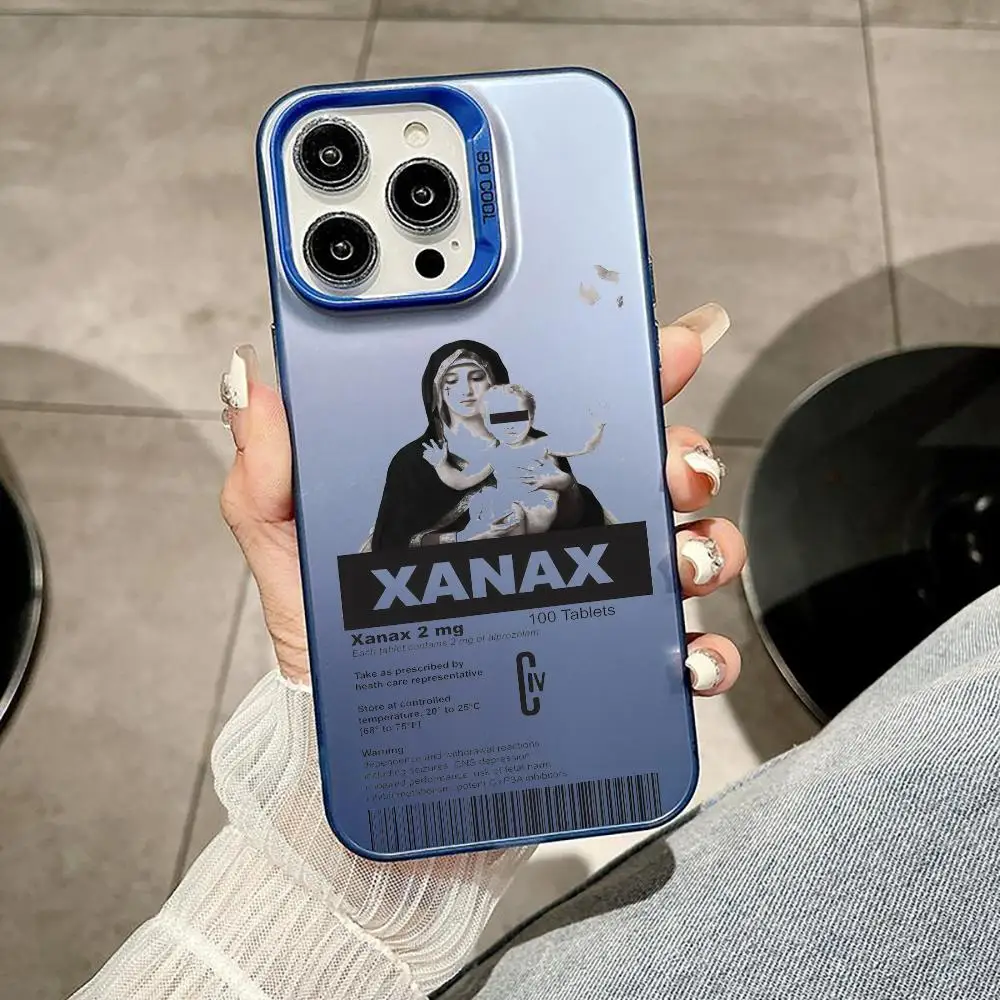 Xx-ANAX C-ChillS PillS جراب هاتف آيفون 11 12 13 14 15 16 17Pro Max Air Plus حافظة فضية ملونة فاخرة راقية #4