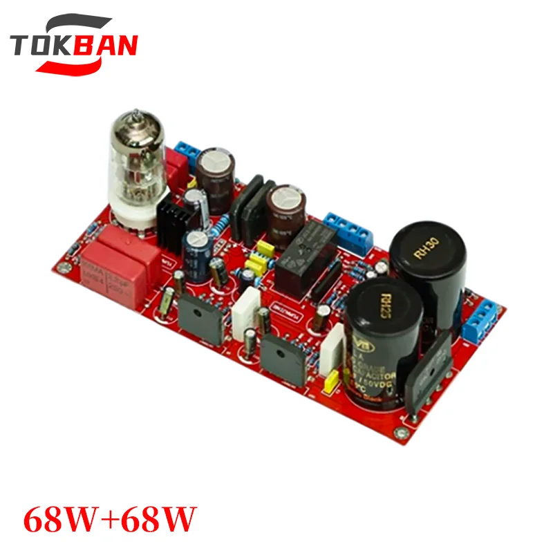 

TOKBAN LM3886TF + 6N11 ламповый 68 Вт * 2 2,0-канальный усилитель плата HIFI стерео усилитель для домашнего кинотеатра