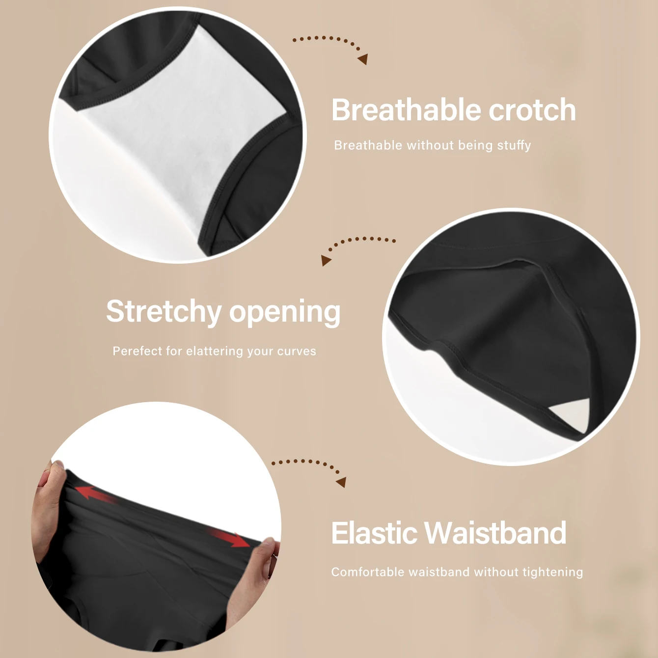 4pcs High Waisted Women's Panties Comfortable Cotton Cross Tummy Tuck Breathabl… - Image 5