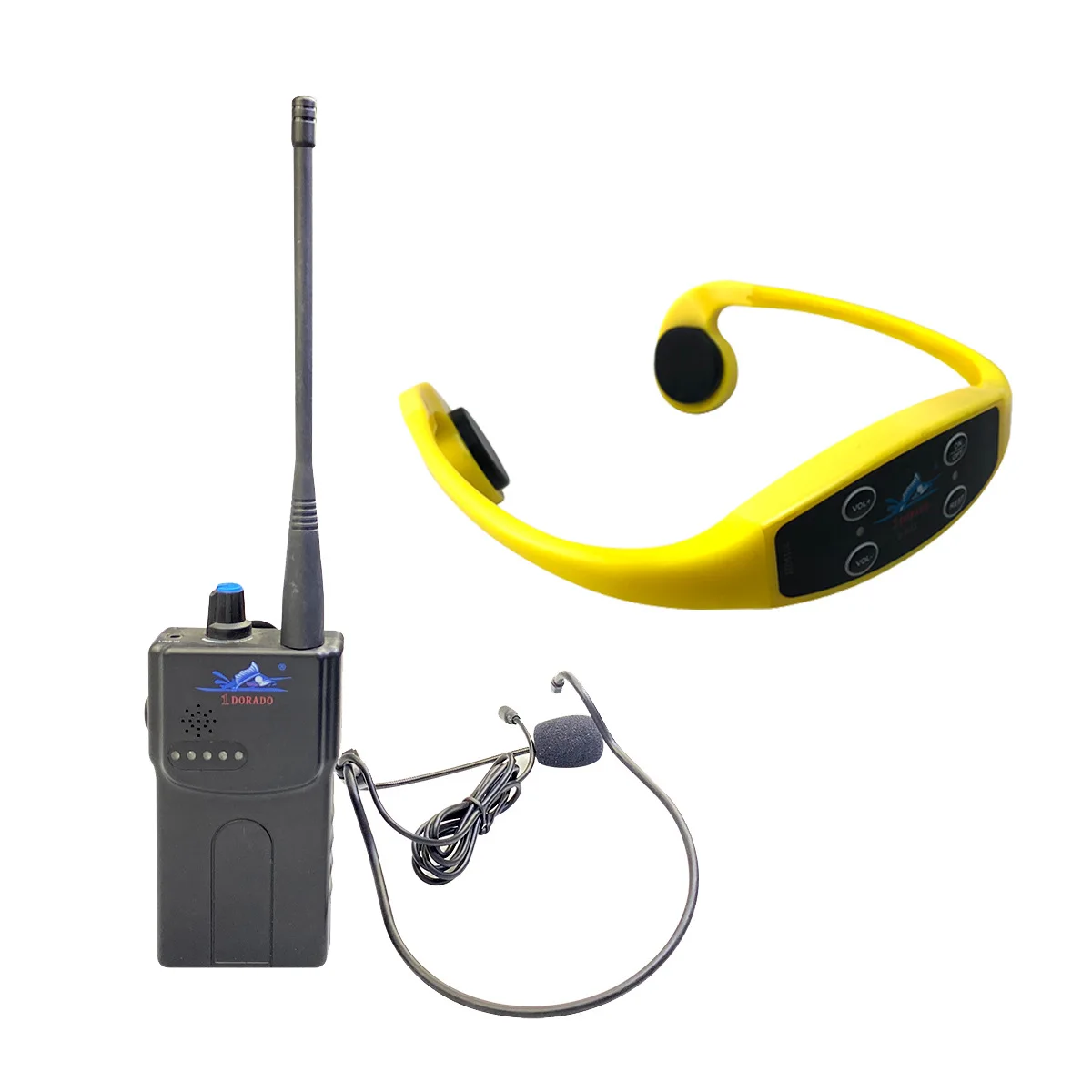 Wireless non-ear hanging ear type bone conduction water sports swimming teaching earphone training walkie-talkie professional