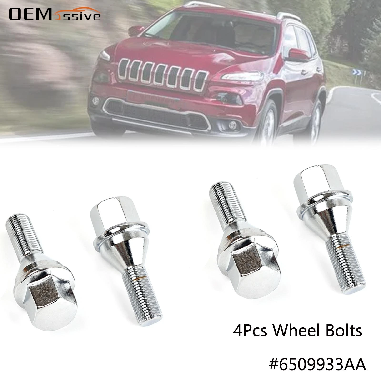 4x Car Wheel Lug Bolts Nuts 6511051AA 6509933AA Tyre Parts M12x1.25mm For Jeep Cherokee Renegade Compass Chrysler 200 Dodge Dart