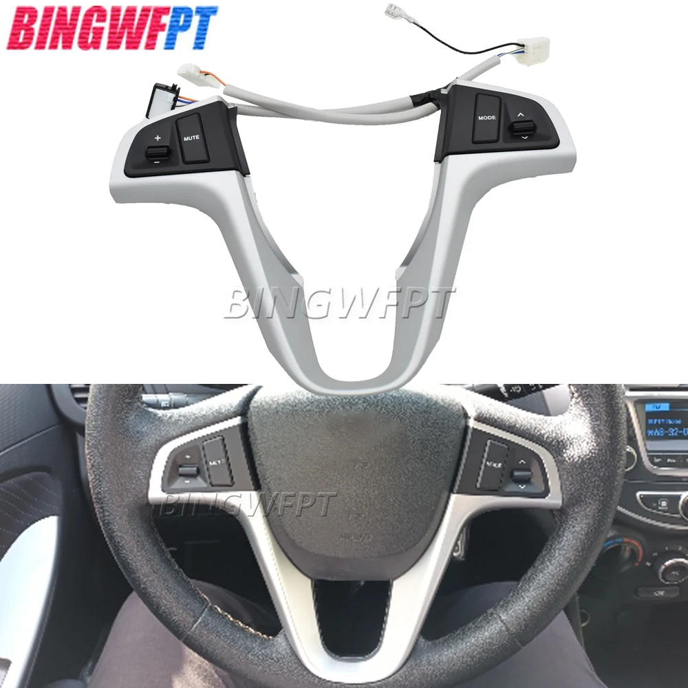 

Brandnew Steering Wheel Buttons For Hyundai VERNA SOLARIS Steering Wheel Audio Volume Music Control Switch Button With Backlight