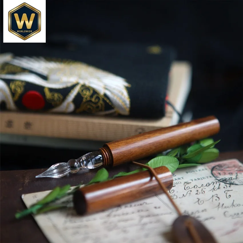 2023 Premium Wood Glass Dip Pen - Student Stationery Essential