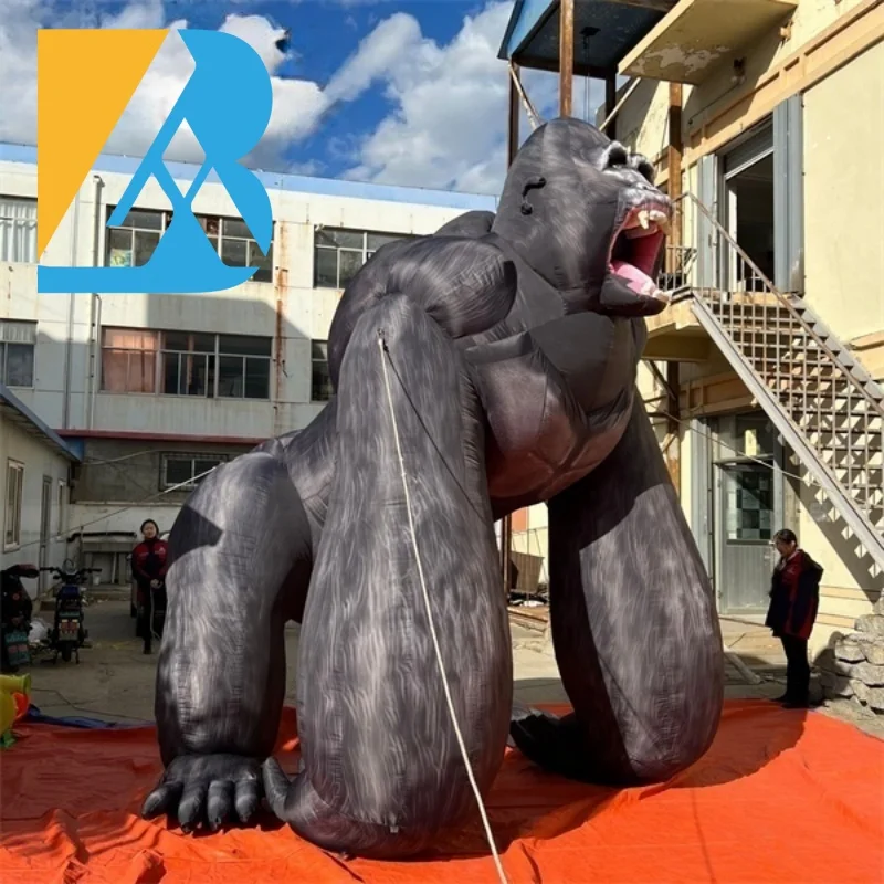 Bespoke สัตว์ป่ารุ่น Giant Inflatable Gorilla สําหรับของเล่นตกแต่งงานปาร์ตี้