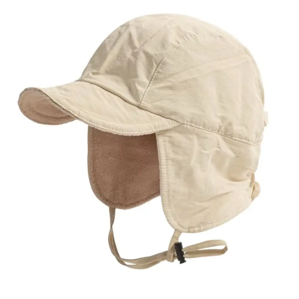 High Quality Japanese Retro Bomber Hat Solid Color Ear Protection Velvet Pilot Hat Windproof Ski Earflap Bonnet Keep Warm