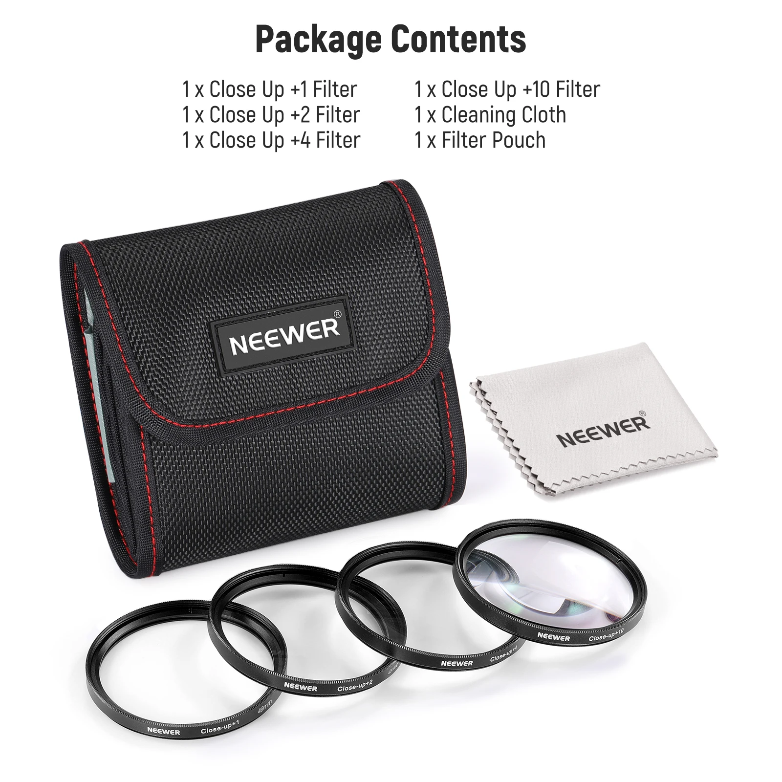 NEEWER Macro Close Up Lens Filter Kit 4 Pcs Magnifying Filters for Macro Photography For Canon Nikon Sony Fujifilm Camera Lenses