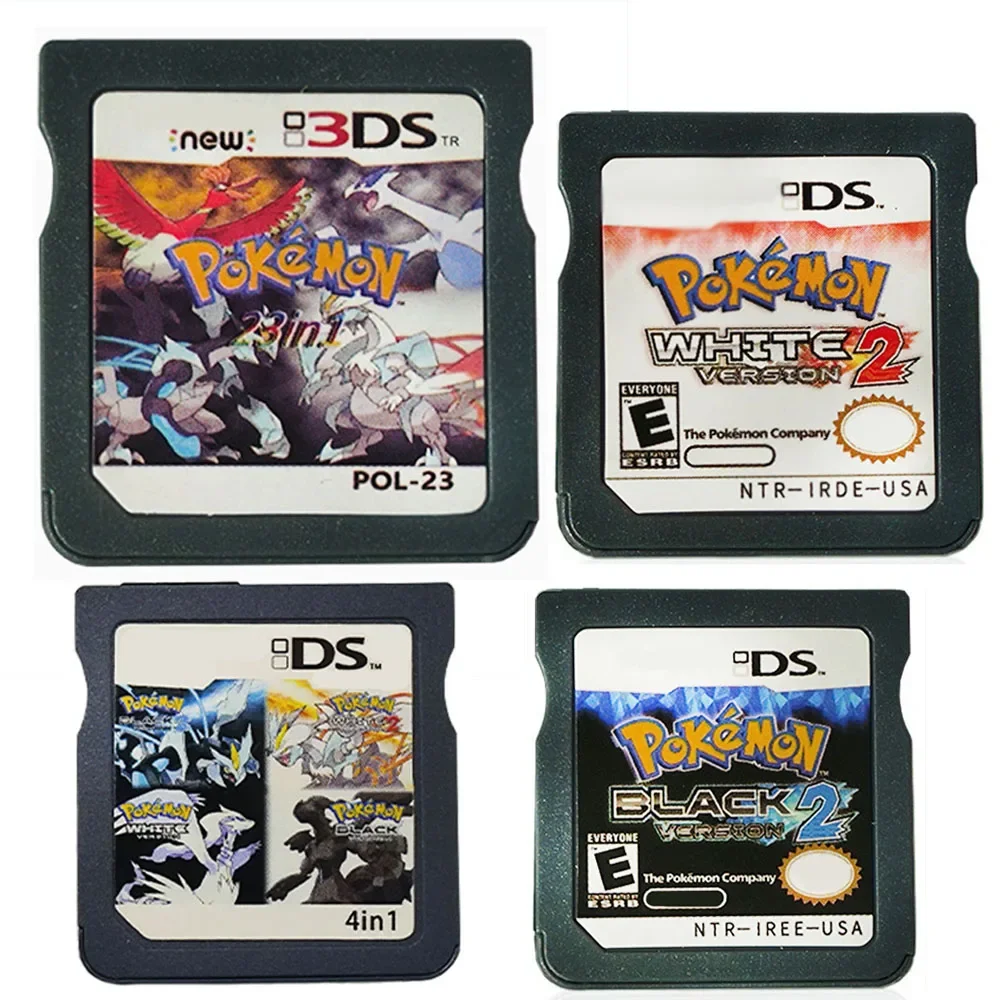 DS Video Game Cartridge (R4 Memory Card Version) Pokémon HeartGold SoulSilver Black White for NDS/2DS/3DS/NDSL