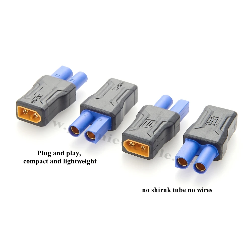 5 peças ec5 para xt60 conector xt60 macho para ec5 fêmea adaptador de bateria rc moldado por injeção para bateria lipo micro fpv drone