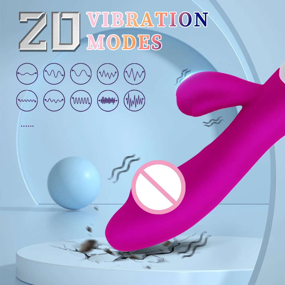 Rechargeable Dildo Rabbit Vibrator Dual Vibration G Spot Vagina Massager AV Stick Clitoris Sex Toys for Women Female Masturbator image 2