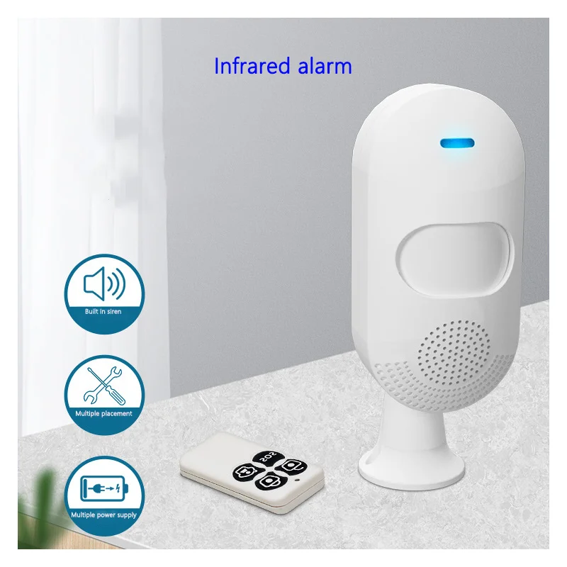 Wifi Independent Infrared Detection Alarm Graffiti Intelligent Wireless Human Body Detector Built-in Speaker Battery/USB Power