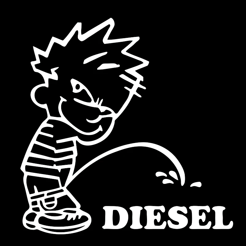 Funny Children Plus Diesel Personalized Car Sticker PVC Bumper Window Decorate Accessories High Quality Waterproof Auto Decal