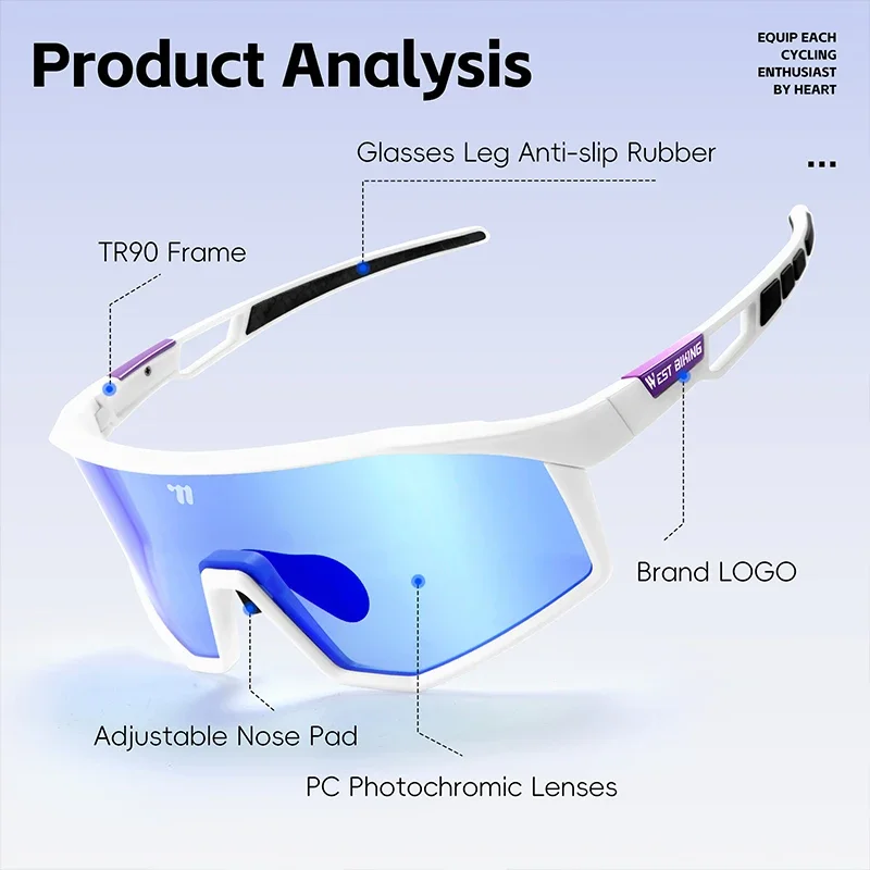غرب ركوب الدراجات الرجال النساء UV400 الدراجة النظارات الشمسية اللونية الرياضة الدراجات نظارات في الهواء الطلق نظارات الجبلية دراجة ركوب التنزه حملق