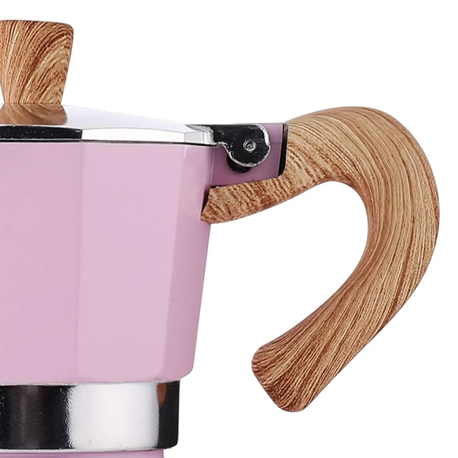 Aluminum Alloy Moka Pot Fashion Accessories Kettle Manual Pink Portable Octagonal for Restaurant Traveling Home Use Cafe Camping