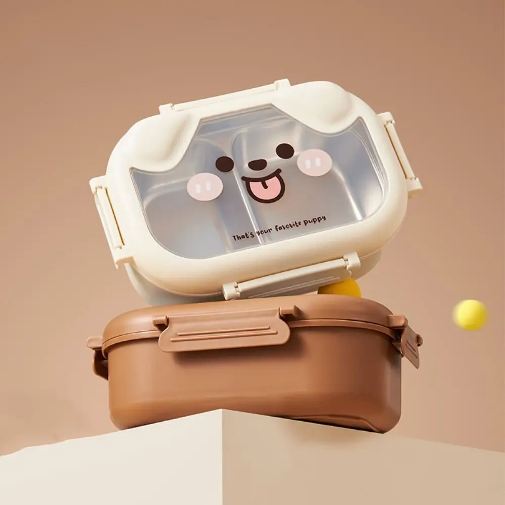 

Cartoon Divides Food Container Leak-proof Stainless Steel Fresh-Keeping Box Puppy Shape Reusable Food Storage Crisper Tableware