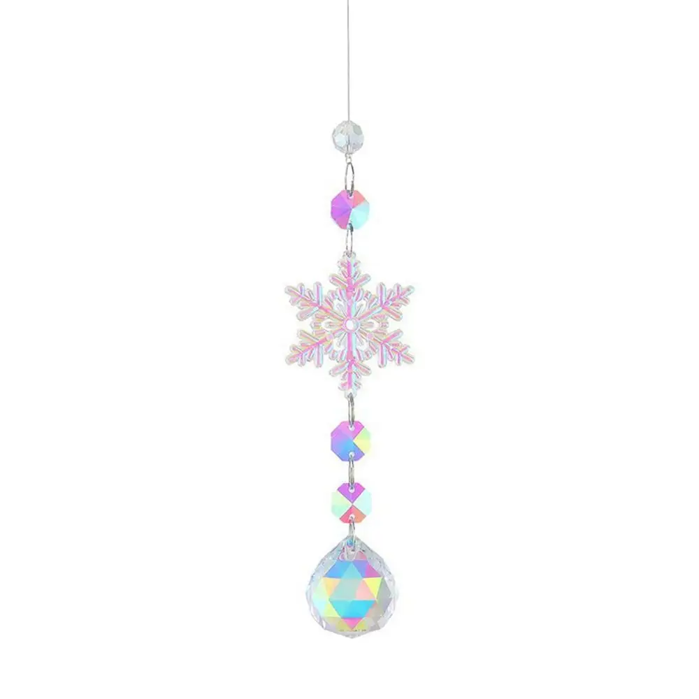 Durable White Crystal Crystal Wind Chimes Window Pendant Hanging Decor Rainbow Prism Ball Ornament Sun Catcher Car