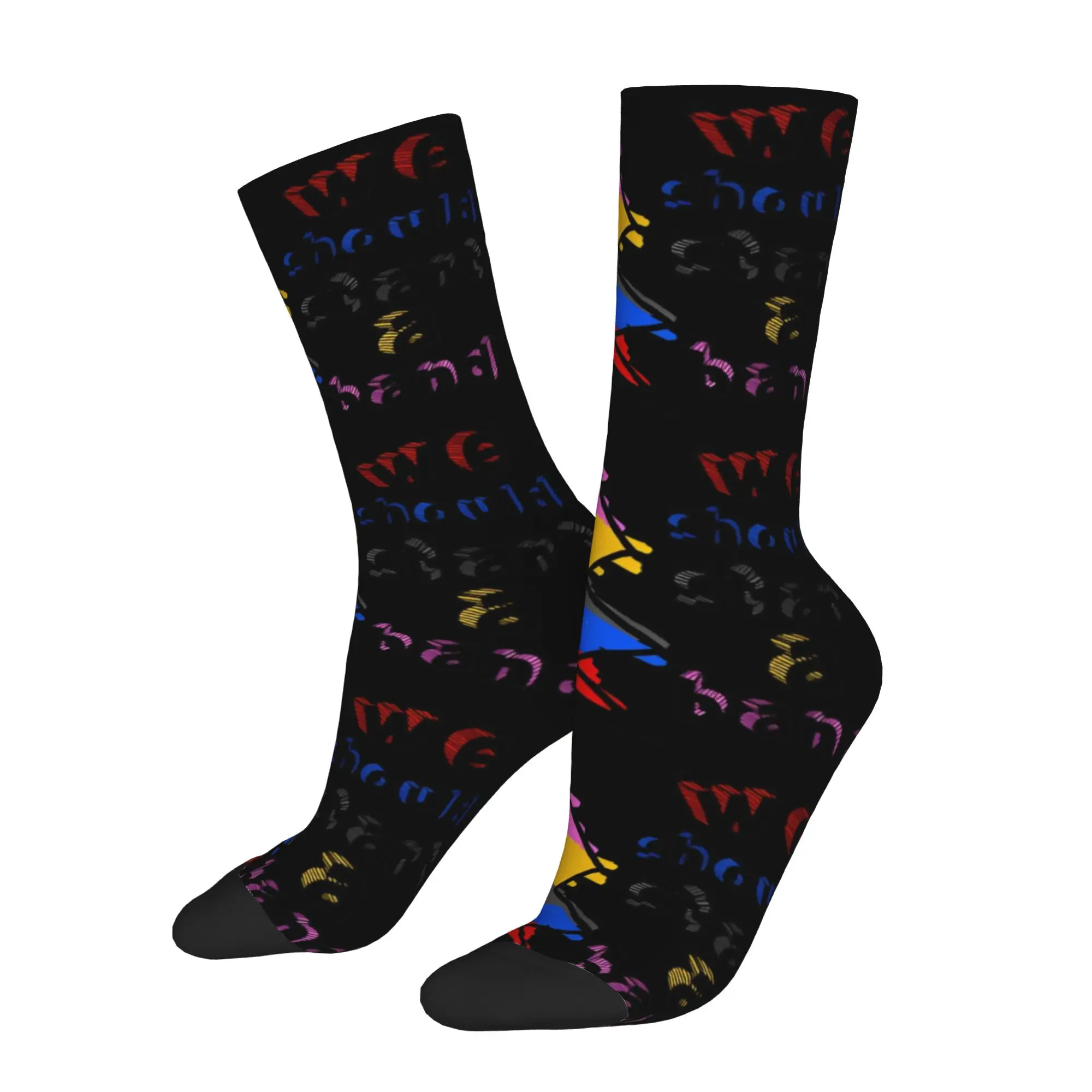 cycling socks Power Rangers   We Should Start a Band Crazy Men's compression Socks Unisex items Crew Sock