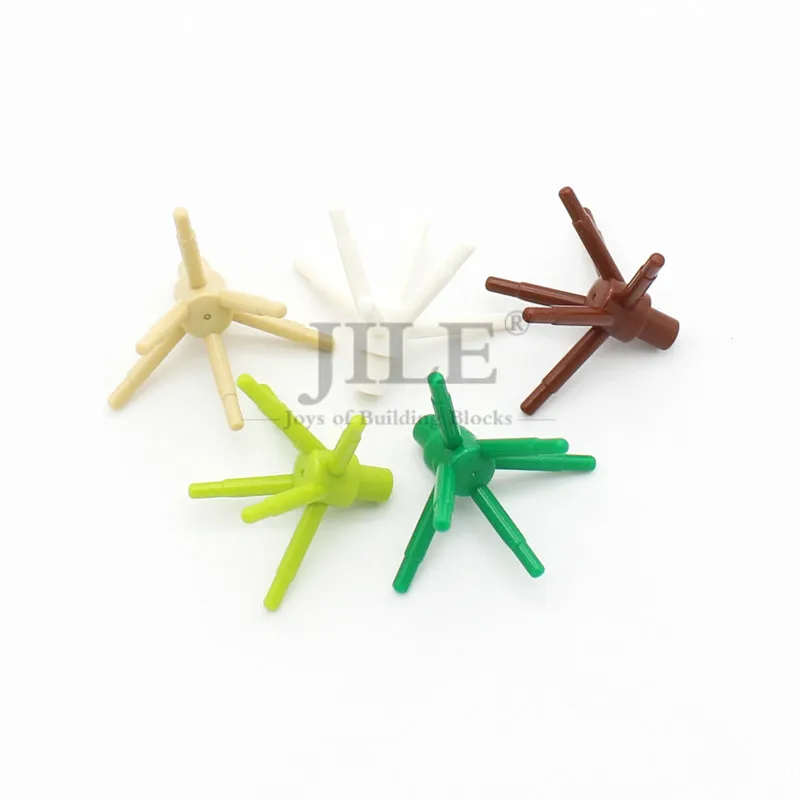 100 Stück Moc-Pflanzen-Blumenstiel mit Stange und 6 Stielen, kreative DIY-Bausteine, kompatibel mit Garten, baut Partikel-Spielzeug zusammen