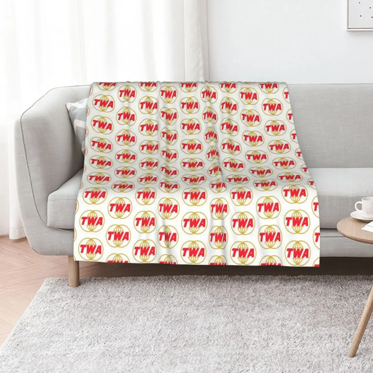 TWA Airlines - Vintage Logo Throw Blanket Soft Plush Plaid Luxury St Plaid Luxury Designer Soft Plaid Bed covers Blankets
