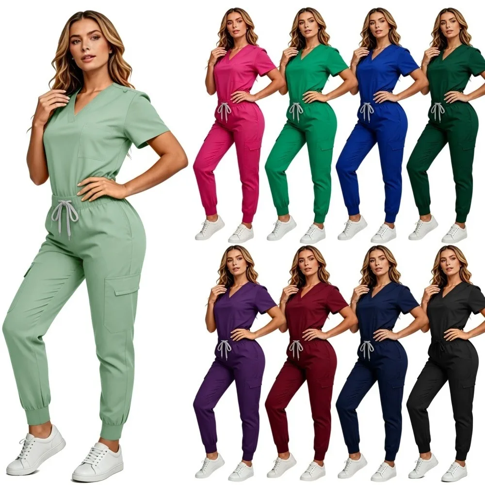 cheap-price-purple-medical-uniform-women-jogger-leg-pants-medical-nurse-sets-doctor-v-neck-women-nursing-uniform-sets-mint