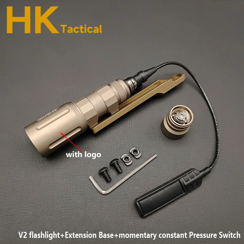 Sotac Airsoft MLOK Metal V2 Flashlight Tactical Momentary Constant Pressure Switch and CNC Extension Base Combination Set