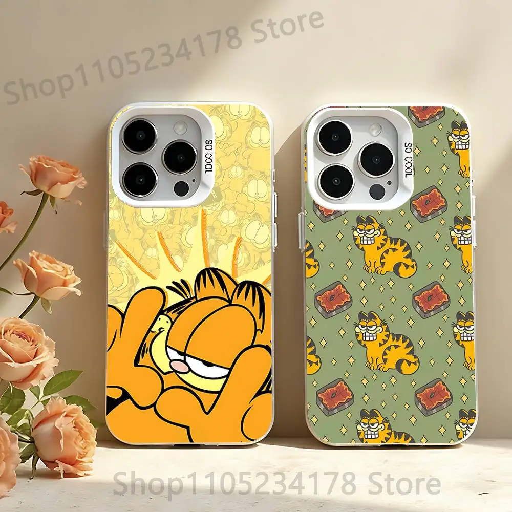 

Gluttonous Cat G-GarfieldeS Phone Case For iPhone 17,16,15,14,13,12,11,Pro,Max,Plus,SE,Air,Mini Anti Fall White Bumper