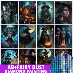 AB Fairy Dust DIY 5D Pumpkin Diamond Painting Cat Witch Full Drill Handicrafts Cross Stitch Kits Festival Halloween Decor