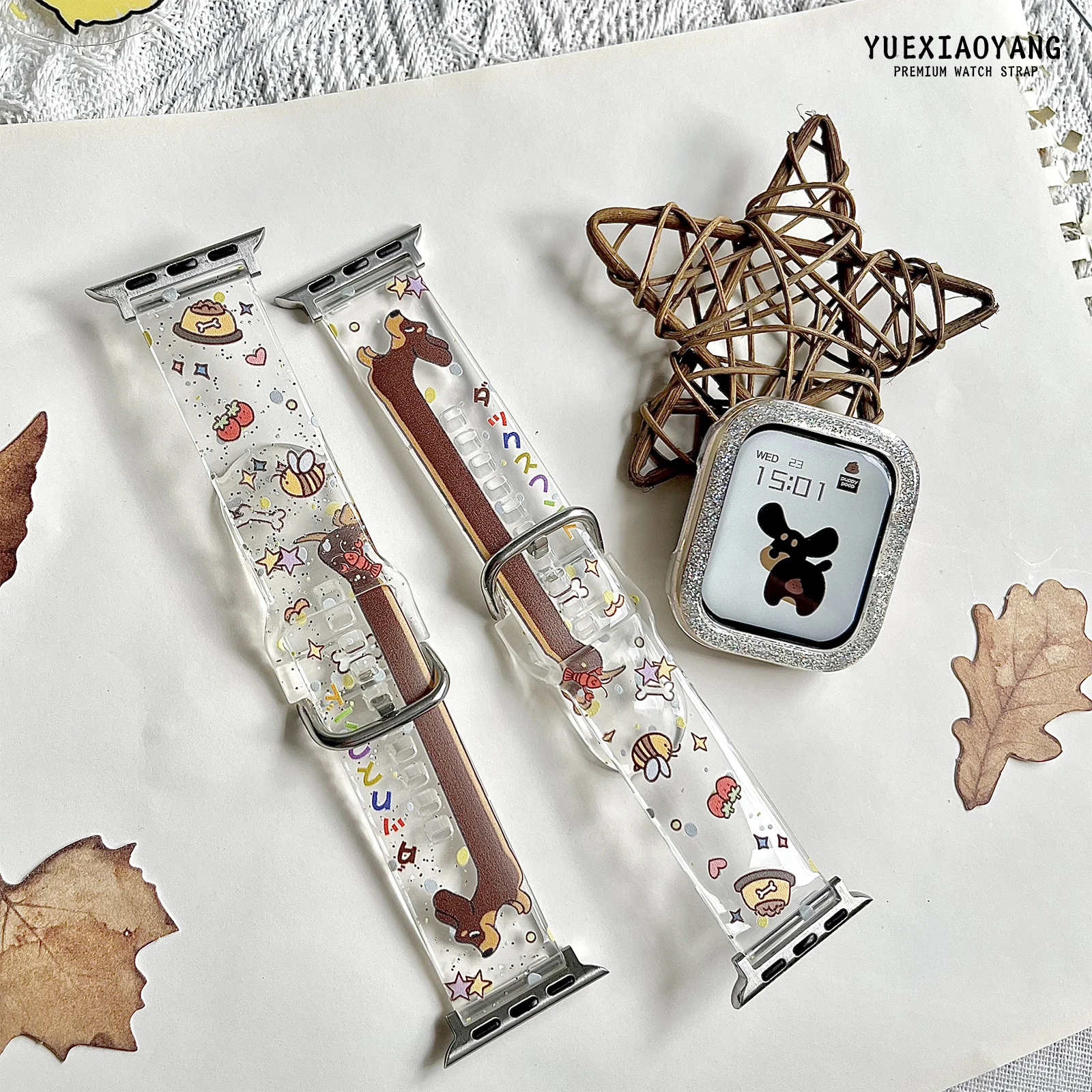 

Transparent series printed watch strap for Apple Watch 11 10 9 8 7 Band Replaceable Bracelet for iWatch 42mm 41mm 40mm 38mm