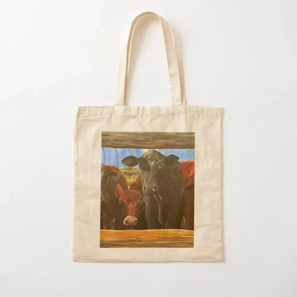 

Steers in the Yard Tote Bag ecological bags supermarket folding bag Tote Bag